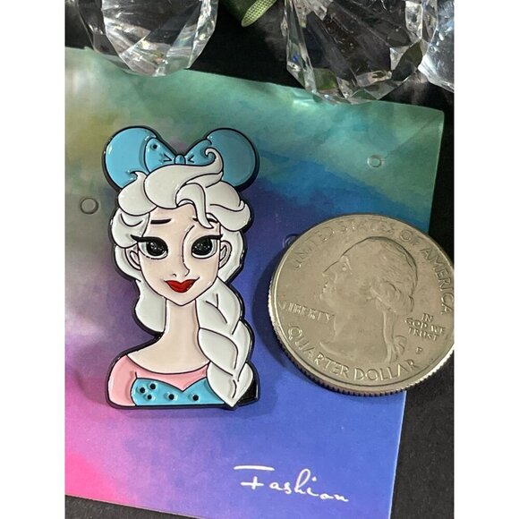 Elsa Frozen Princess Lapel Pin Mouse Ears Jewelry Badge Brooch Pin Accessories - Picture 3 of 9